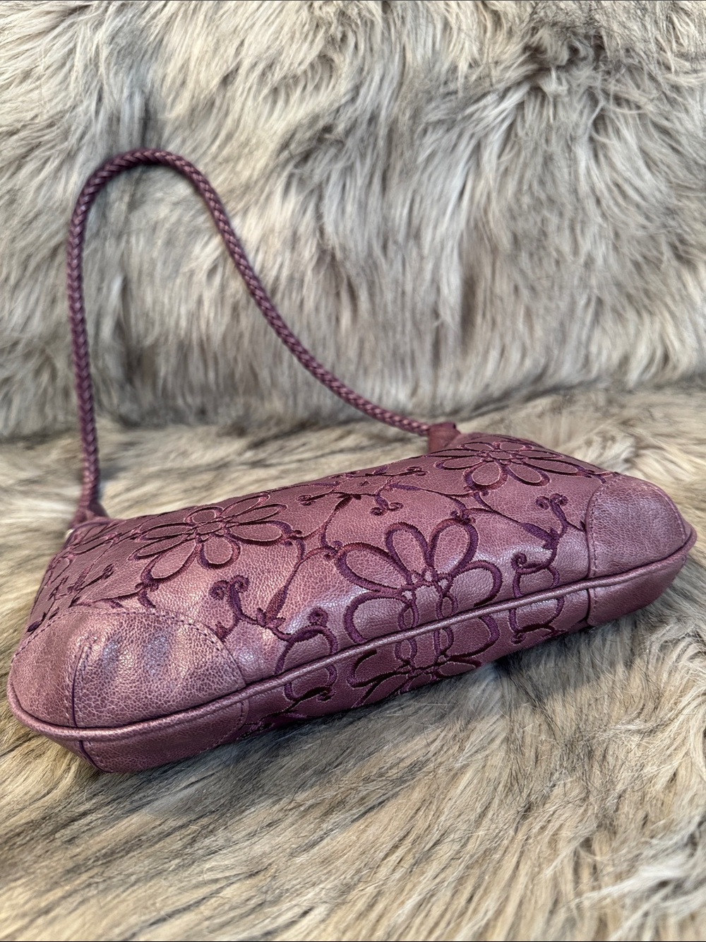 Brighton Purple Floral Embroidered Shoulder Bag - Picture 8 of 9